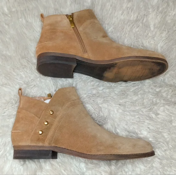 Franco Sarto Kelton Suede Tan Booties Size 8M - Picture 4 of 9